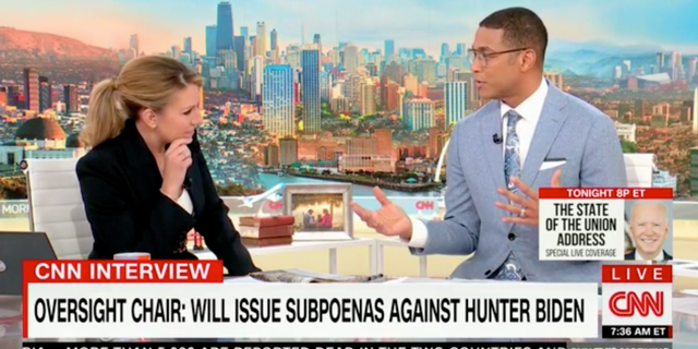 Poppy Harlow reacts as Don Lemon refuses to let their morning show go to commercial on Feb. 7, 2023.