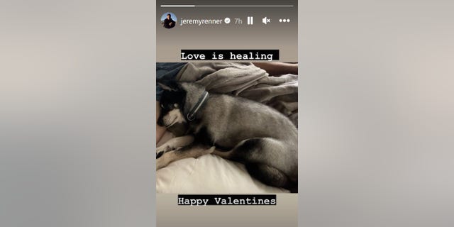 Jeremy Renner decided to spread some love on Valentine’s Day by posting on his Instagram Story.