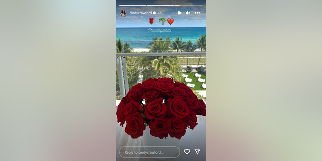 Roses from Rande Gerber to his wife, Cindy Crawford.