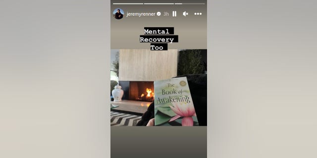 Jeremy Renner's Instagram story on Monday.