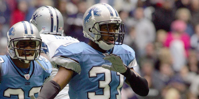 Stanley Wilson #31 of the Detroit Lions celebrates on the field during the game against the Dallas Cowboys at Texas Stadium at Texas Stadium on December 31, 2006 in Irving, Texas.