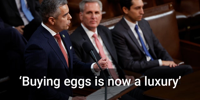 In the Spanish-version of the Republican rebuttal to President Joe Biden's State of the Union, Rep. Juan Ciscomani said purchasing eggs "is a luxury" amid record-high inflation.