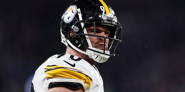 Pittsburgh Steelers' TJ Watt reacts after making a sack during a Ravens game on January 1, 2023 in Baltimore.