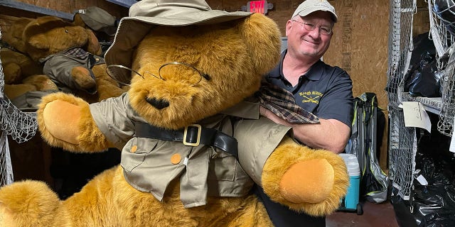 Bob Moeller is President of the 1st US Volunteer Cavalry Regiment Rough Riders, a "Krewe" of Tampa residents who donate over 10,000 teddy bears to every year "anyone who needs a teddy bear and a little love."