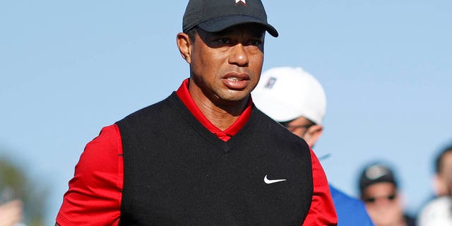 Tiger Woods during the final round of the Genesis Invitational on February 19, 2023 at Riviera Country Club in Pacific Palisades, California.