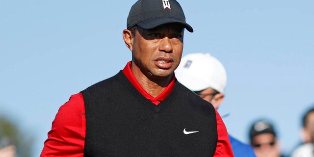 Tiger Woods during the final round of the Genesis Invitational at Riviera Country Club on February 19, 2023 in Pacific Palisades, California.