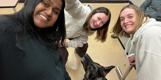 Tole joined the students on their first day back to class in hopes easing them back into their previously normal schedule.