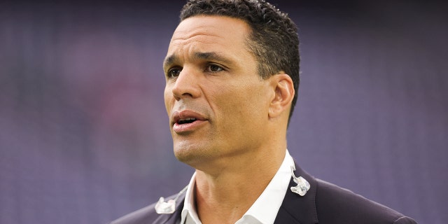 Tony Gonzalez is seen prior to a game between the Houston Texans and the San Francisco 49ers at NRG Stadium on August 25, 2022, in Houston, Texas.