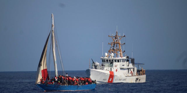 The U.S. Coast Guard intercepts a boat carrying hundreds of Haitian migrants off Florida's coast.