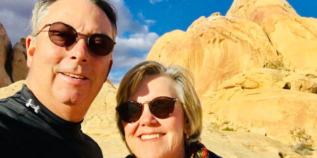 Jim Lorraine with his wife, Becky. "She was one of the first women to complete the Army’s Airborne school with a later assignment to the 7th Special Forces Group," Jim Lorraine told Fox News Digital. Today, she is battling through severe medical challenges — and her husband is right by her side.