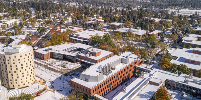 Aerial view of Eastern Washington University's campus.