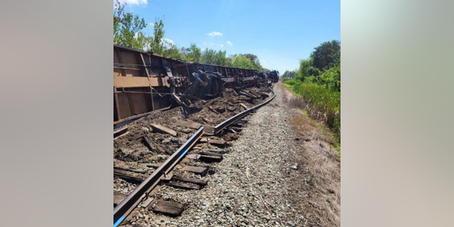 A train moving through Florida carrying propane derailed on Tuesday, but officials haven't detected any leaks.