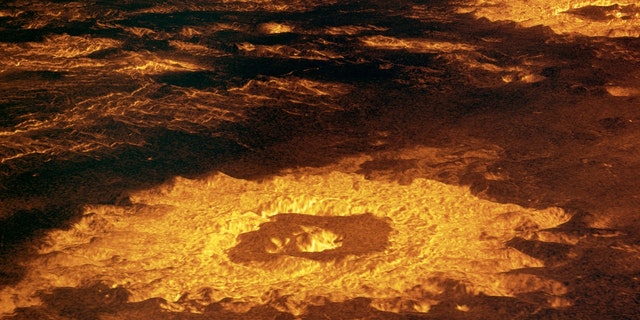 Three effect craters are displayed successful this three-dimensional position position of nan aboveground of Venus created pinch information from nan probe Magellan. Visible are nan Aglaonice, Howe and Danilova craters. 
