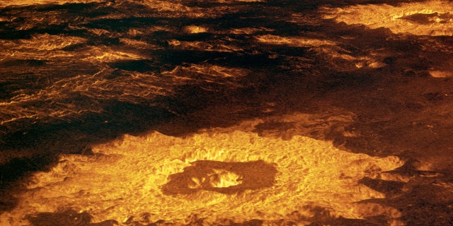 Three effect craters are displayed successful this three-dimensional position position of nan aboveground of Venus created pinch information from nan probe Magellan. Visible are nan Aglaonice, Howe and Danilova craters.