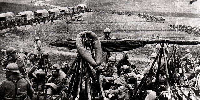 The Sacred Way, Verdun, 1916, France, during World War I.