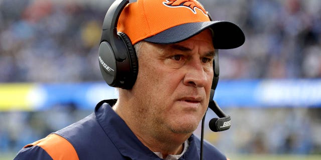 Head coach Vic Fangio of the Denver Broncos during the Los Angeles Chargers game at SoFi Stadium on Jan. 2, 2022, in Inglewood, California.