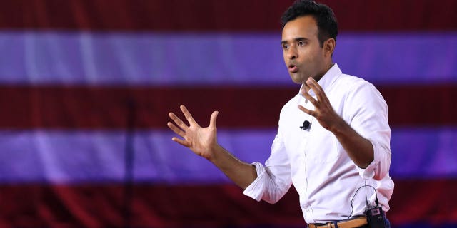 Vivek Ramaswamy, a health care and tech sector entrepreneur, and conservative commentator and author, speaks during the Conservative Political Action Conference (CPAC) in Dallas, Texas, on Friday, Aug. 5, 2022.