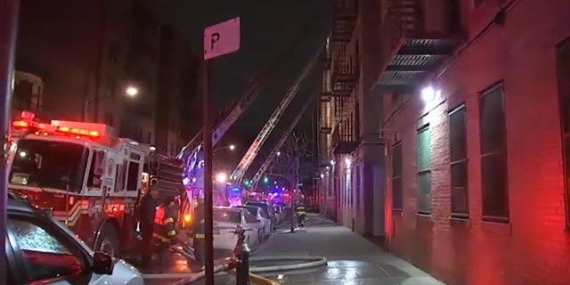 At least four people were injured when a 5-alarm fire consumed a supermarket in New York on Feb. 9, 2023.
