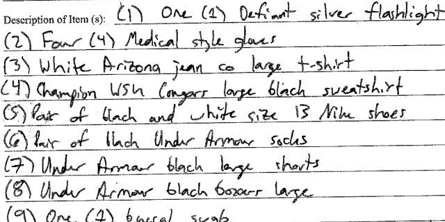 Excerpt from the warrant returns unsealed Tuesday.