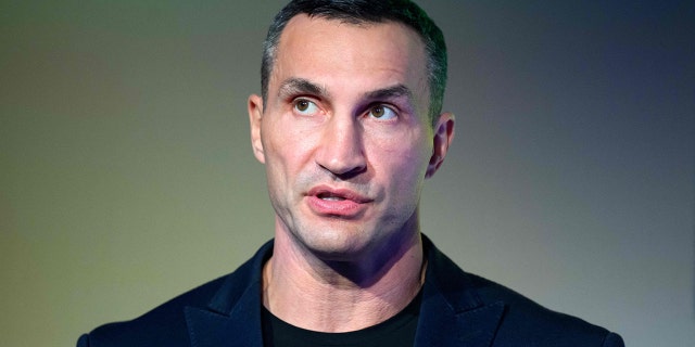 Ukrainian former boxing world heavyweight championship Wladimir Klitschko speaks before receiving the M100 Media Award for the Ukrainian people at a Ceremony, part of the M100 Media Conference for democracy and press freedom, in Potsdam, southwest of Berlin, on Sept. 15, 2022.