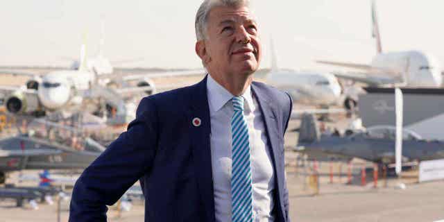 Paul Griffiths, the CEO of Dubai Airports, attends an air show in Dubai, on Nov. 15, 2021. Traffic more than doubled last year at Dubai Airports, but has yet to fully recover from the coronavirus pandemic.