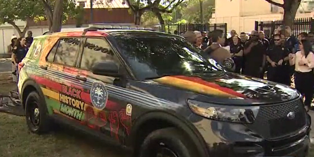 A newly decorated police cruiser to celebrate Black History Month caused outrage across Twitter.