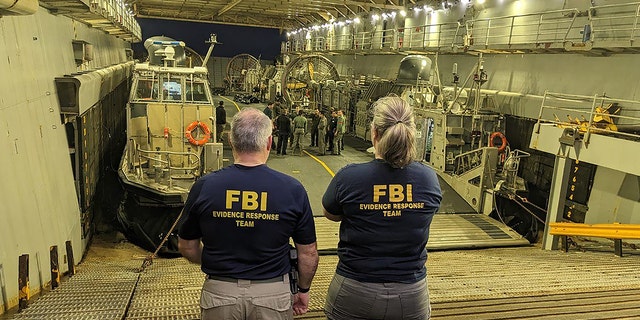 (South Carolina) – FBI Evidence Response Team Members aboard a Department of Defense vessel assigned to recover efforts off the coast of South Carolina