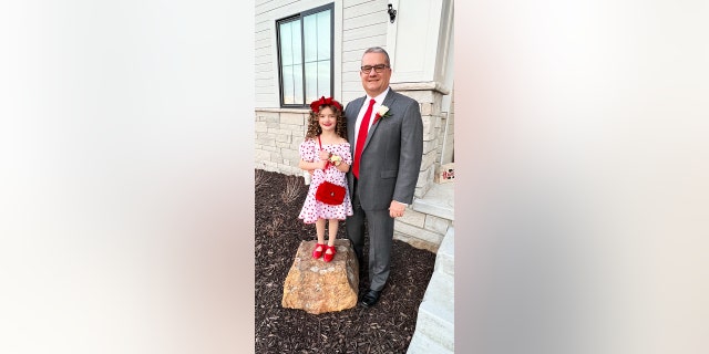Austyn and her grandfather got all dressed up for a father-daughter Valentine's Day dance, which took place on Feb. 8 at The Papillion Landing, a community recreation center in Papillion, Nebraska.