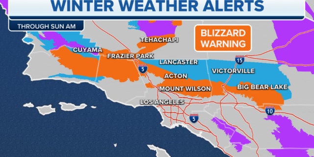 Winter weather alerts through Sunday morning in southern California