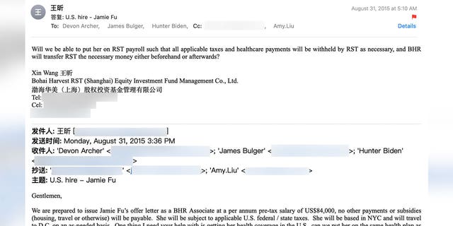 BHR Partners' Xin Wang told other executives at BHR Partners that they were "prepared to issue Jamie Fu's offer letter as a BHR Associate at a per annum pre-tax salary of US$84,000."