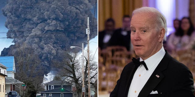 President Biden was ripped by Twitter users for a "tone deaf" tweet on climate change amid the Ohio train derailment fallout.