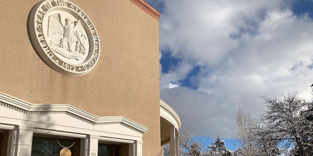 The New Mexico state Capitol building is seen on Feb. 15, 2023, in Santa Fe.