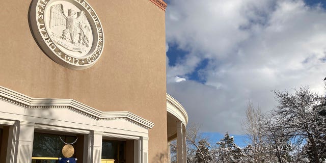 The New Mexico state Capitol building is seen on Feb. 15, 2023, in Santa Fe.