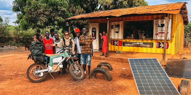 Gottwald charged the bike using any available power she could find.