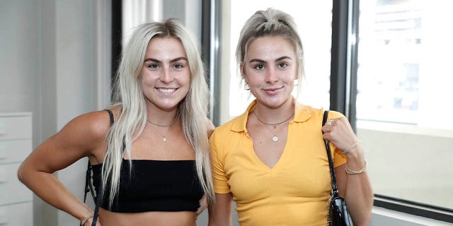 Haley Cavinder, left, and Hanna Cavinder announce endorsements with Boost Mobile via Icon Source on July 1, 2021 in New York City. Their announcement comes following a decision by the NCAA to allow collegiate athletes to earn income based on their name, image and likeness.