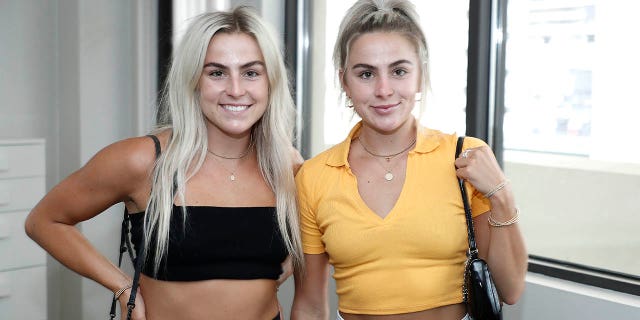 Haley Cavinder, left, and Hanna Cavinder announce endorsements with Boost Mobile via Icon Source July 1, 2021, in New York City. 