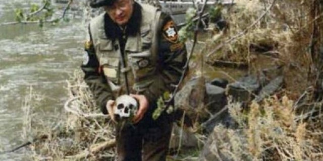 Oregon authorities have identified human remains found more than three decades ago as David West Jr., who vanished near a river in 1964. Then-Sherman County Sheriff Brad Lohrey is pictured at the recovery site in 1989.