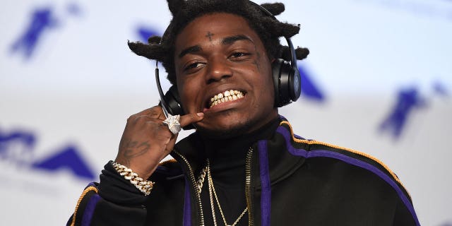 Kodak Black arrives at the MTV Video Music Awards at The Forum, Aug. 27, 2017, in Inglewood, California.