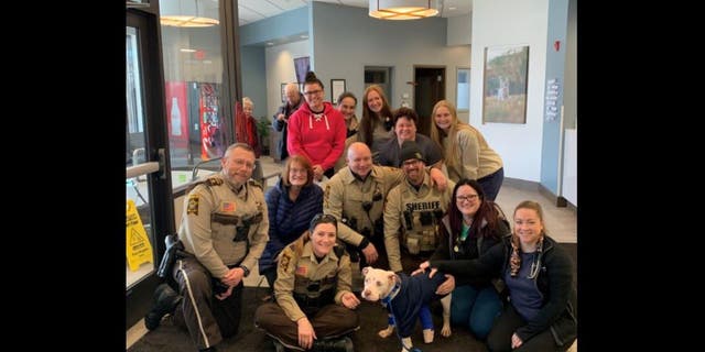 Ramsey County Sheriff's Office employees are nursing the abandoned puppy back to health.