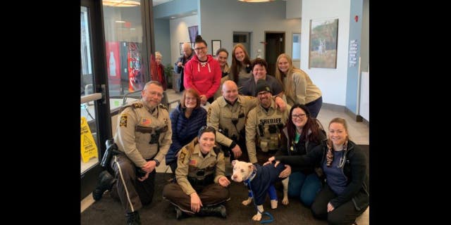 Ramsey County Sheriff's Office employees are nursing the abandoned puppy back to health.