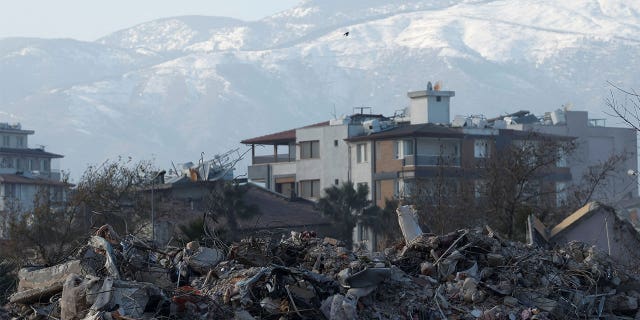 Debris are seen in the aftermath of a deadly earthquake in Hatay, Turkey, on Feb. 15, 2023. Turkey is facing a post-earthquake shortage of clean water which can also lead to outbreaks of diseases.