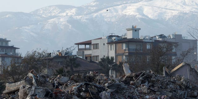 Debris is seen in the aftermath of a deadly earthquake in Hatay, Turkey on February 15, 2023. Turkey is facing a post-earthquake shortage of clean water that can also lead to disease outbreaks.