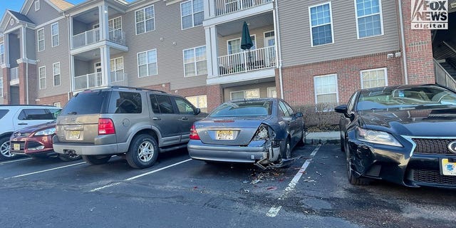 Image shows one of the vehicles damaged after New Jersey Councilmember Eunice Dwumfour was shot and killed on Feb. 1, 2023. 