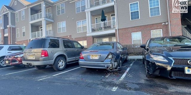 Image shows one of the vehicles damaged after New Jersey Councilmember Eunice Dwumfour was shot and killed on Feb. 1, 2023. 