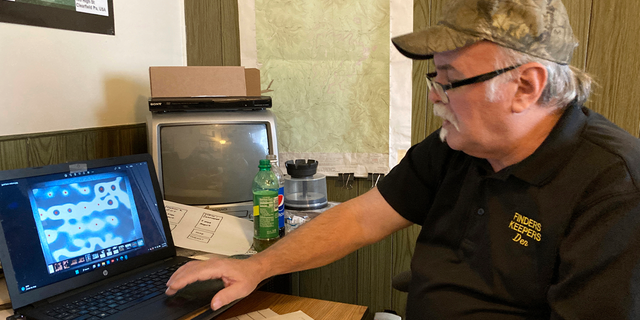 Treasure hunter Dennis Parada, owner of Finders Keepers, talks about the FBI's 2018 dig for Civil War-era gold in an interview at his office in Clearfield, Pennsylvania, Jan. 6, 2023.