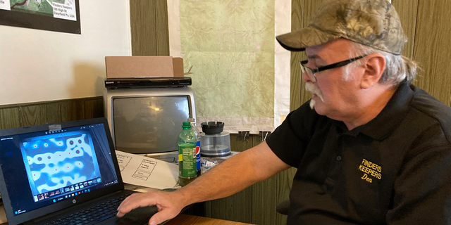 Treasure hunter Dennis Parada, owner of Finders Keepers, talks about the FBI's 2018 dig for Civil War-era gold in an interview at his office in Clearfield, Pennsylvania, Jan. 6, 2023.