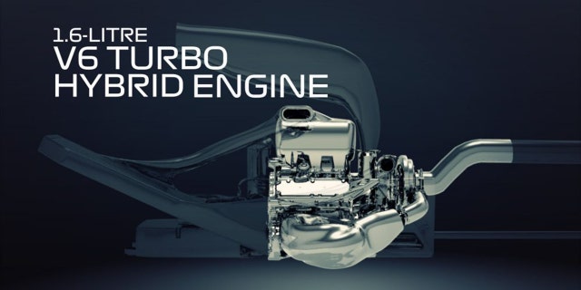 Formula One's current power unit combines a 1.6-liter turbocharged V6 and an electric motor in a hybrid configuration.