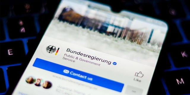 Germany's Facebook page, Bundesregierung, is displayed on a mobile phone screen on Feb. 22, 2023.