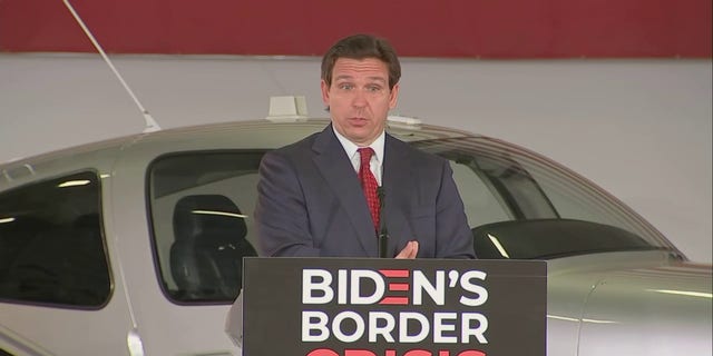 Florida Gov. Ron DeSantis (R) announced several new initiatives to crack down on illegal immigration in Florida on Thursday, Feb. 23, 2023. 