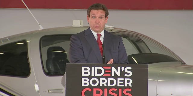 Florida Gov. Ron DeSantis (R) announced several new initiatives to crack down on illegal immigration in Florida on Thursday, Feb. 23, 2023. 